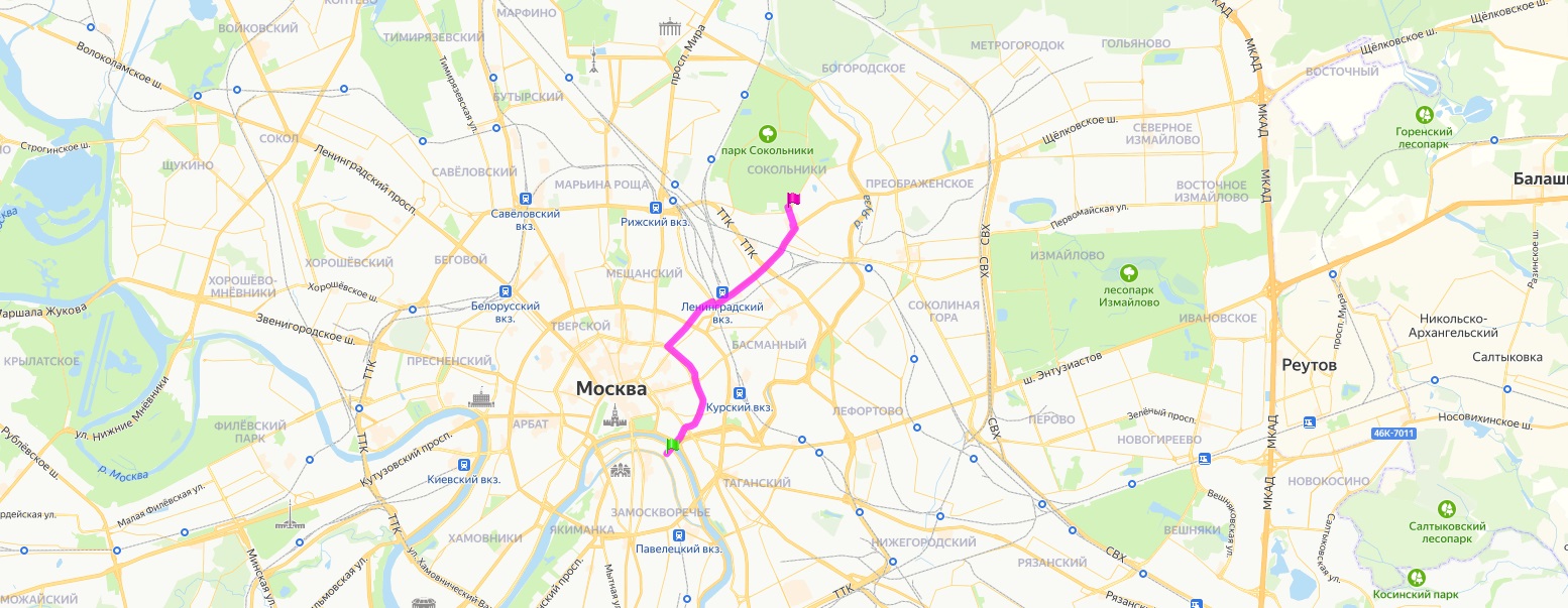 Избранные велосипедные маршруты по Москве